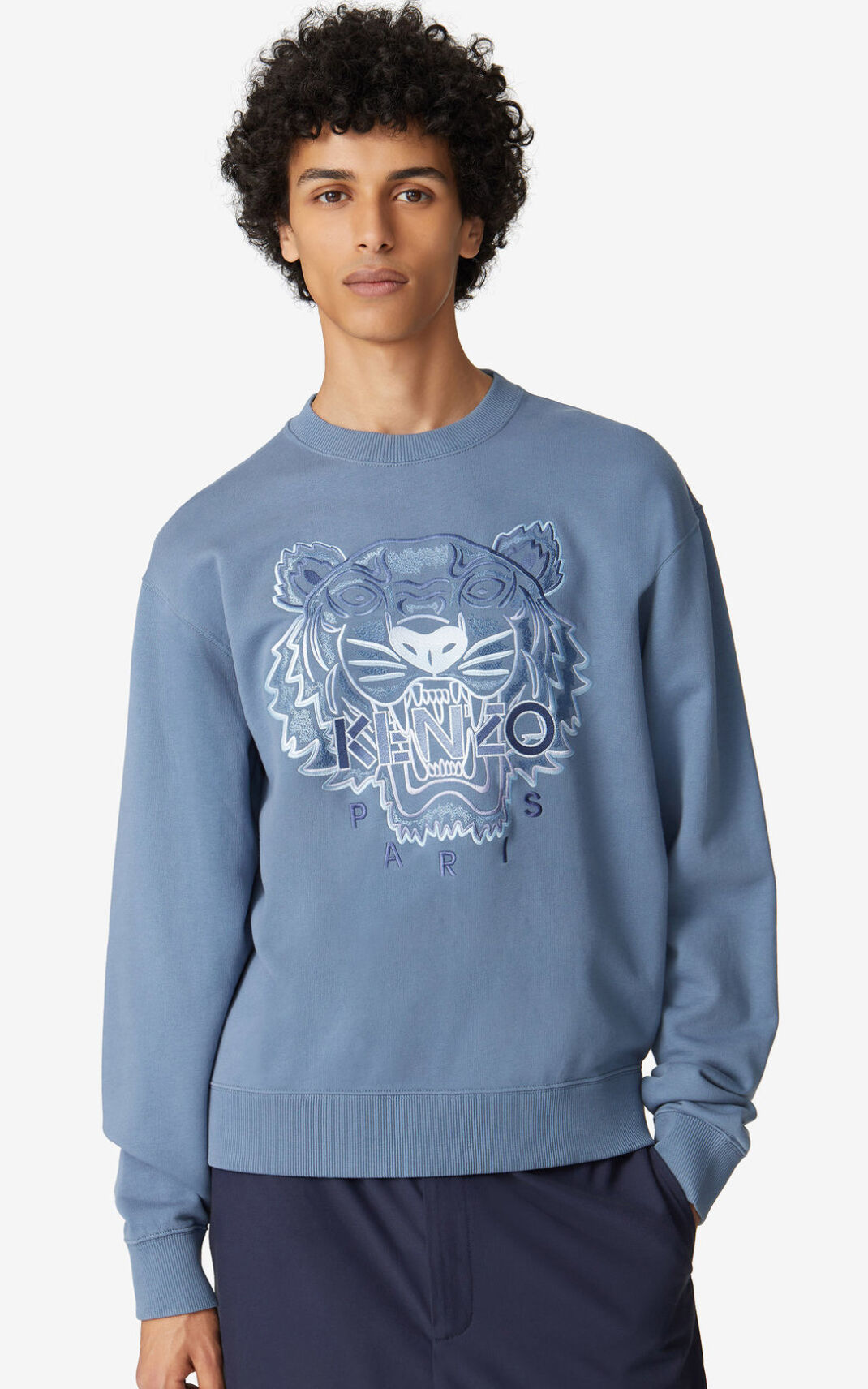Kenzo Tiger Sweatshirt Erkek Mavi | 2134-APWSV